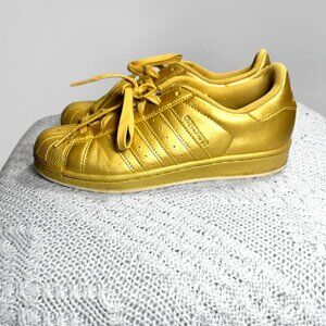 Adidas Superstar Gold Metallic Sneakers Size